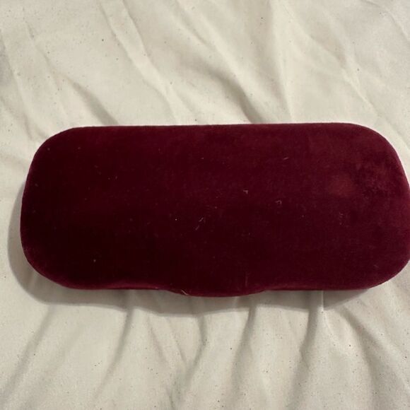 Gucci Red Velvet Eyeglass Case with Tan Interior